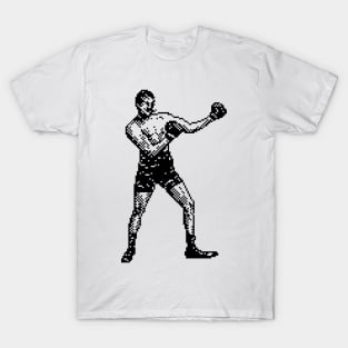 Classic Boxer Pixel Art Black Color T-Shirt